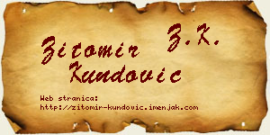 Žitomir Kundović vizit kartica
